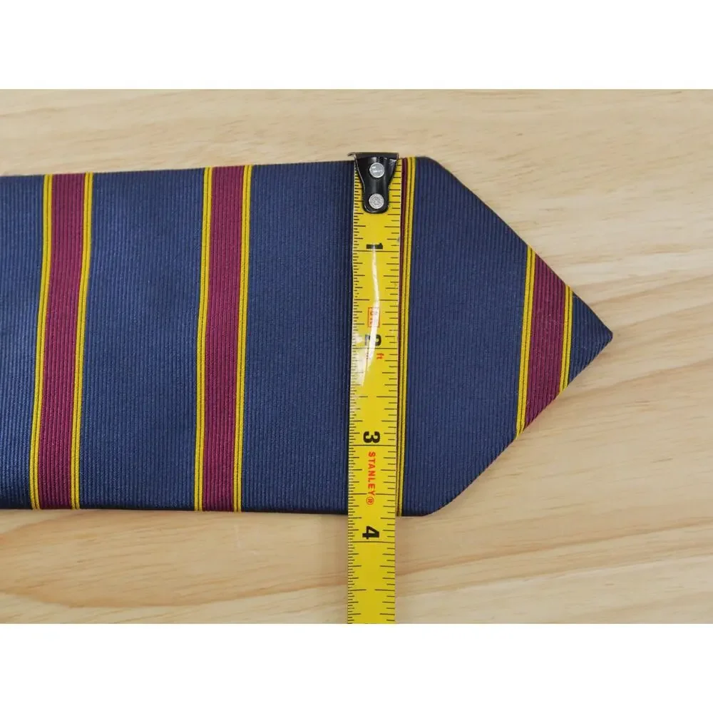 Brooks Brothers Makers Tie 100% Silk Blue Purple Yellow Repp USA 56.5x3.75
